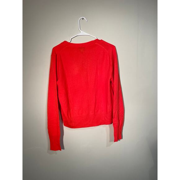 J.Crew Collection Red/Orange 100% Italian Cashmere Button Front Cardigan - Picture 5 of 11